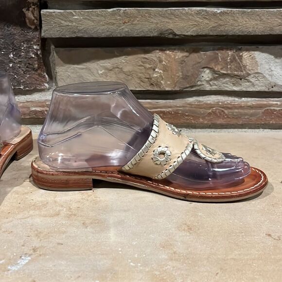 Jack Rogers Westport Navajo Glazed Biscuit Flats Whipstitch - Picture 3 of 6